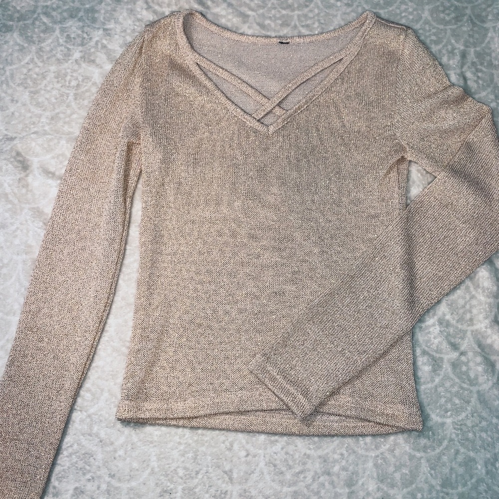 Rose gold sheer top